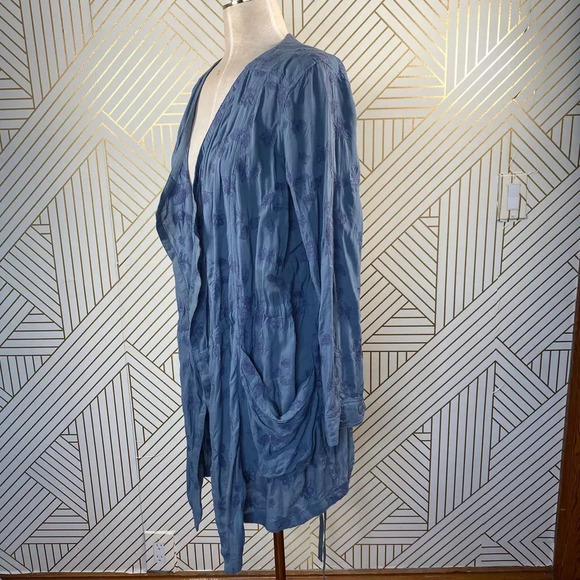 Anthropologie Hei Hei Melita Utility Jacket Cardigan Embroidered Blue Size Small - Picture 6 of 12